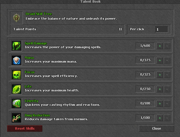 Druid Skill Tree